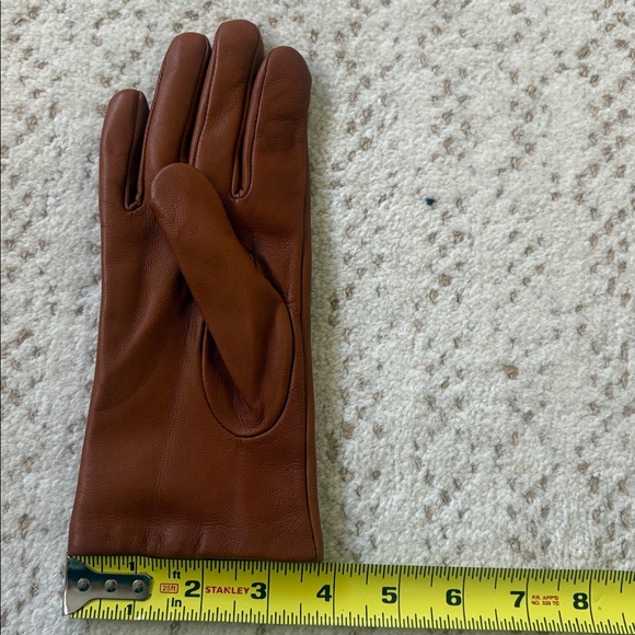 Vince Nappa Leather & Cashmere Luxury Gloves Brown Sz M - Picture 5 of 11